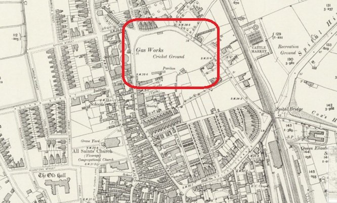 Gainsborough - Cricket Ground : Map credit National Library of Scotland